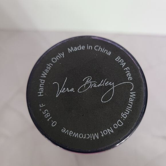 Vera Bradley Insulated Travel Coffee Cup Tumbler Pink Swirls 16 oz - Picture 5 of 9